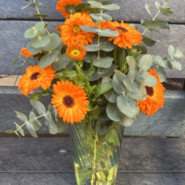 Florero con 9 Caléndulas